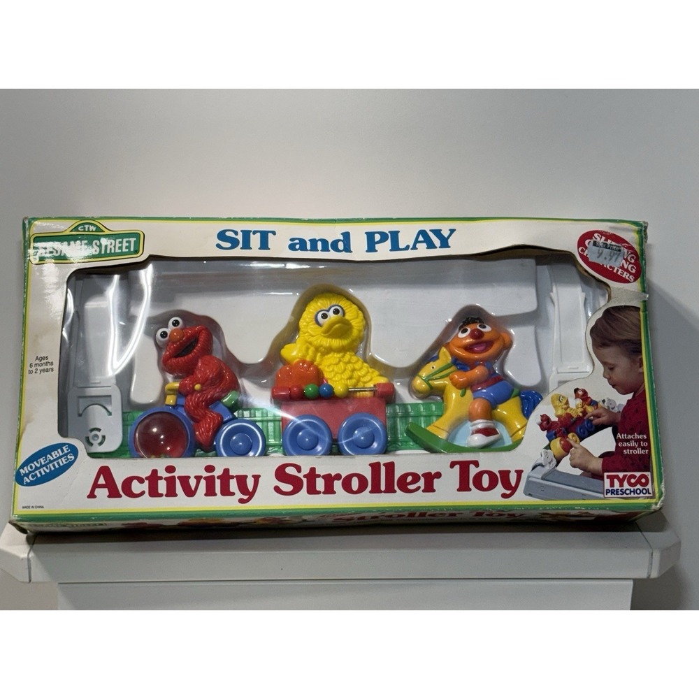 Tyco Vintage 1993 Sesame Street Sit And Play Activity Stroller Toy